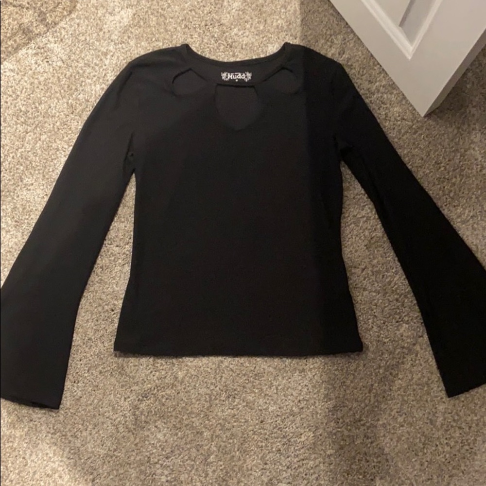 Black Long Sleeve Flared